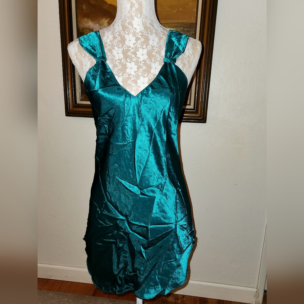1980s Teal Dress Nightgown by Partners for Mervyns